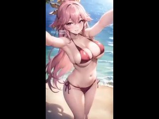 yae miko - tik-tok animation; 3d sex porno hentai; (by @waifuhug) [genshin impact]